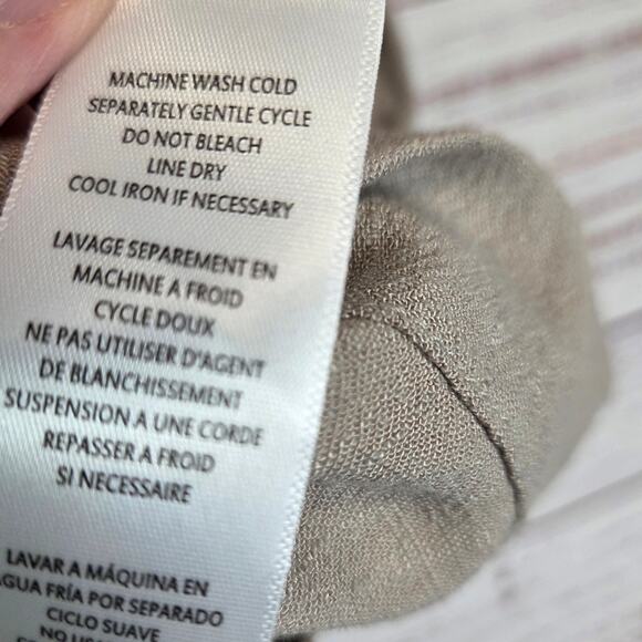 Evereve Vienna Dress S Linen Blend Fawn Taupe Minimal Neutral Basic Timeless NWT - Picture 11 of 16